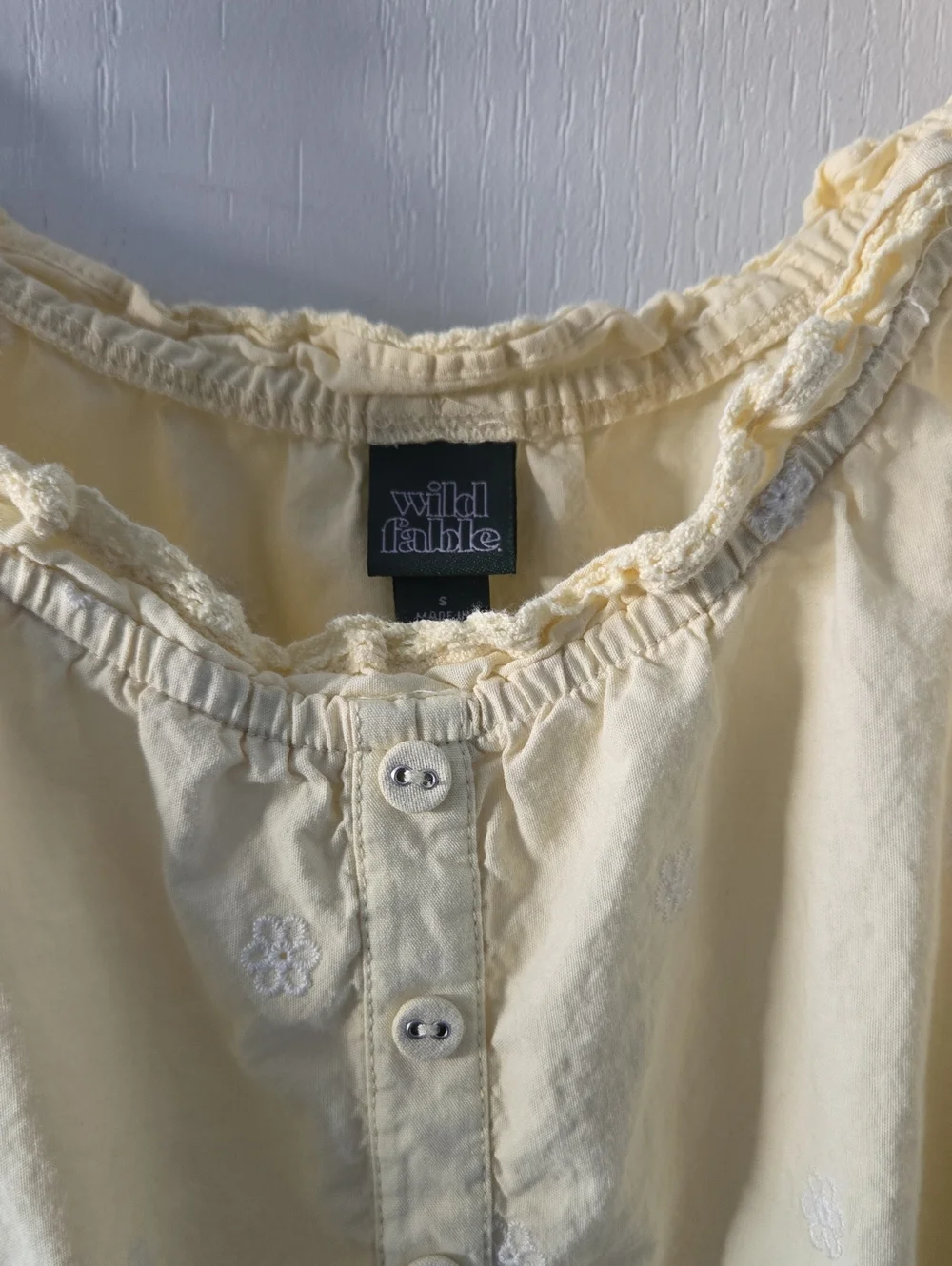 Yellow Ruffled Top With Embroidery - Picture 2 of 5